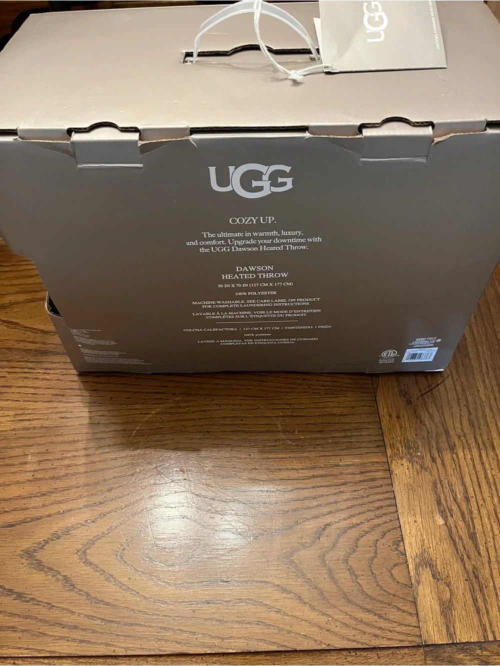 UGG Dawson Oversized Electric Heated Throw in Chocolate, new with tags